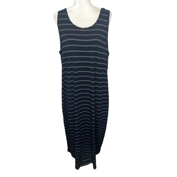 HABITAT Women's NWT XL City Stripe Core Travel Tank Maxi Dress Beachy Lagenlook - Picture 1 of 13